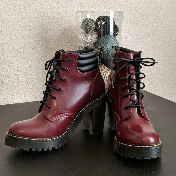 burgundy patent doc martens